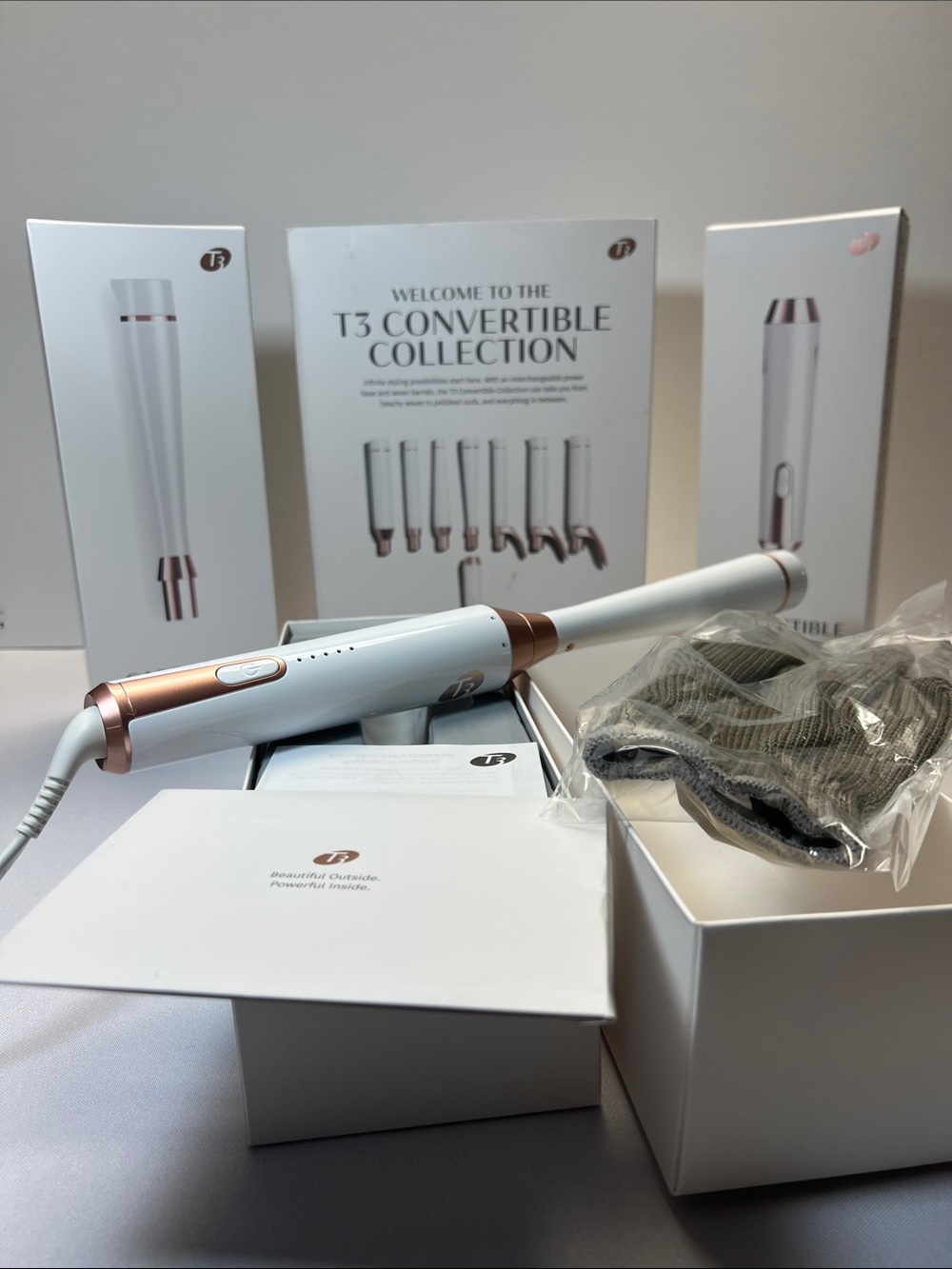 T3 White with Rose Gold Styling Wand